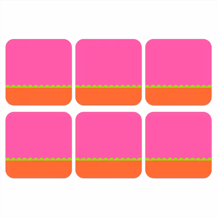 Onderzetter - Abstract - Geometrisch - Kleurblokken - Roze - Oranje — 1