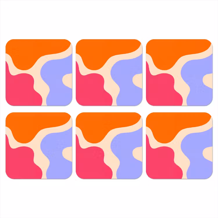 Onderzetter - Abstract - Organische vormen - Design - Modern - Kleurrijk — 1