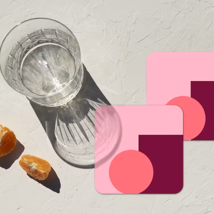 Onderzetter - Abstract - Vormen - Roze - Modern - Design — 2