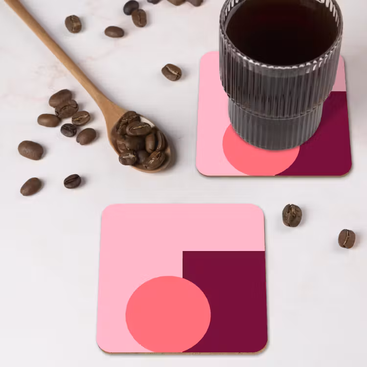 Onderzetter - Abstract - Vormen - Roze - Modern - Design — 4