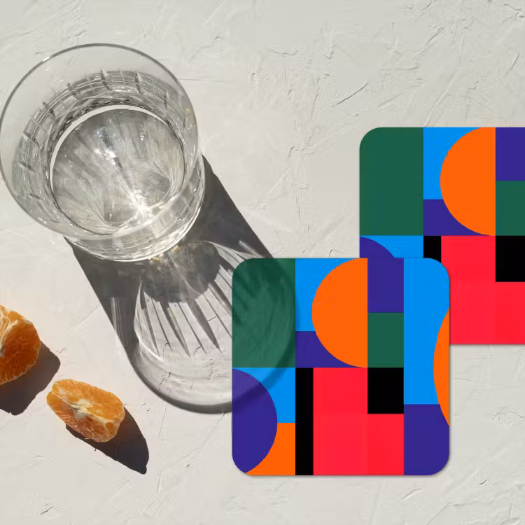 Onderzetter - Geometrisch - Abstract - Vormen - Kleurrijk - Modern — 2
