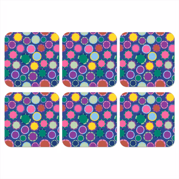 Onderzetter - Patroon - Cirkels - Abstract - Kleurrijk — 1