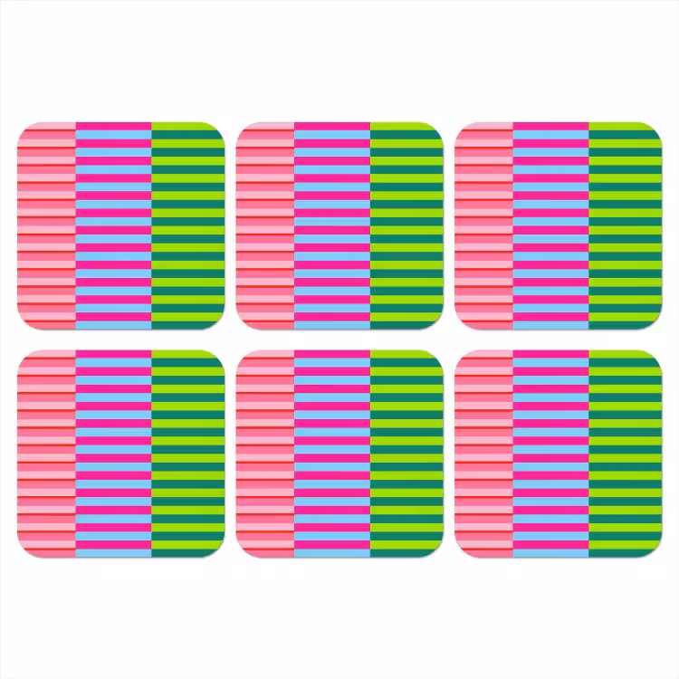 Onderzetter - Patroon - Strepen - Modern - Abstract - Kleurrijk — 1