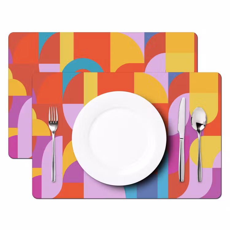 Placemat - 6 stuks - Abstract - Geometrie - Kleurrijk - Modern - Kunst — 2