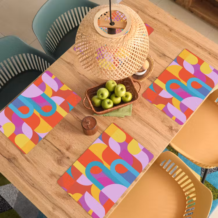 Placemat - 6 stuks - Abstract - Geometrie - Kleurrijk - Modern - Kunst — 6