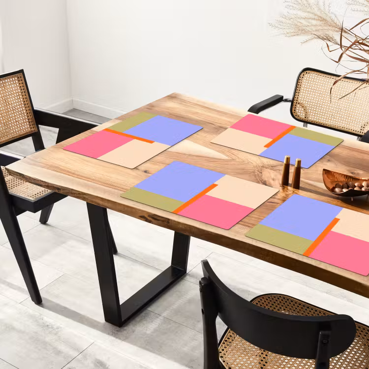 Placemat - 6 stuks - Abstract - Geometrie - Kunst - Modern - Kleurrijk — 5