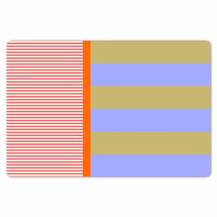 Placemat - 6 stuks - Abstract - Geometrie - Strepen - Blokken - Rood — 7