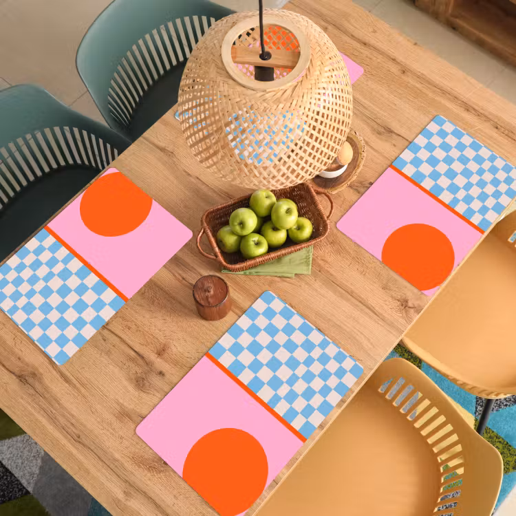 Placemat - 6 stuks - Abstract - Vormen - Geometrisch - Modern - Kleurrijk — 6