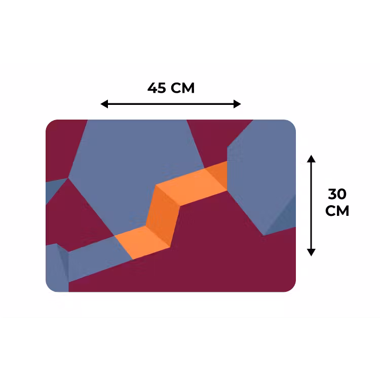 Placemat - 6 stuks - Abstract - Vormen - Modern - Blauw - Oranje — 3