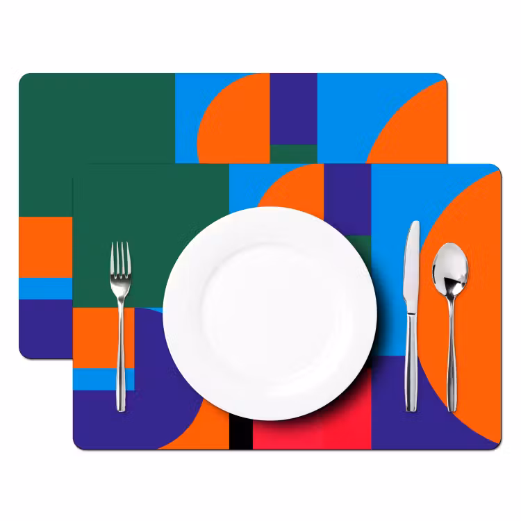 Placemat - 6 stuks - Geometrisch - Abstract - Vormen - Kleurrijk - Modern — 2