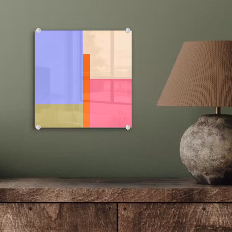 Glas schilderij - Abstract - Geometrie - Kunst - Modern - Kleurrijk — 4