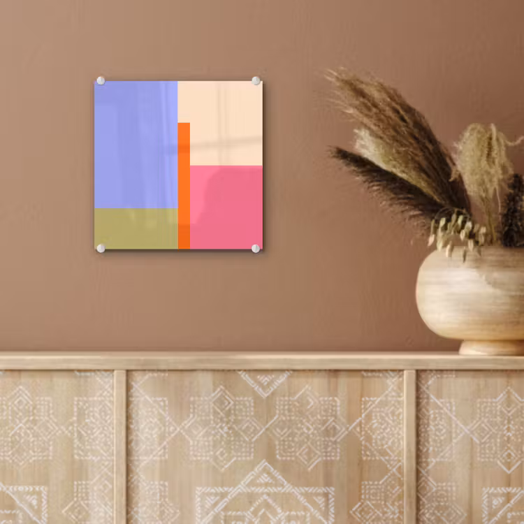 Glas schilderij - Abstract - Geometrie - Kunst - Modern - Kleurrijk — 6