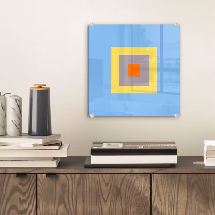 Glas schilderij - Abstract - Geometrisch - Kleurrijk - Modern - Vormen — 2
