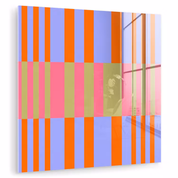 Glas schilderij - Abstract - Patroon - Geometrisch - Kleurrijk - Modern — 1
