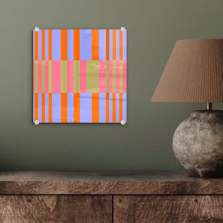Glas schilderij - Abstract - Patroon - Geometrisch - Kleurrijk - Modern — 4