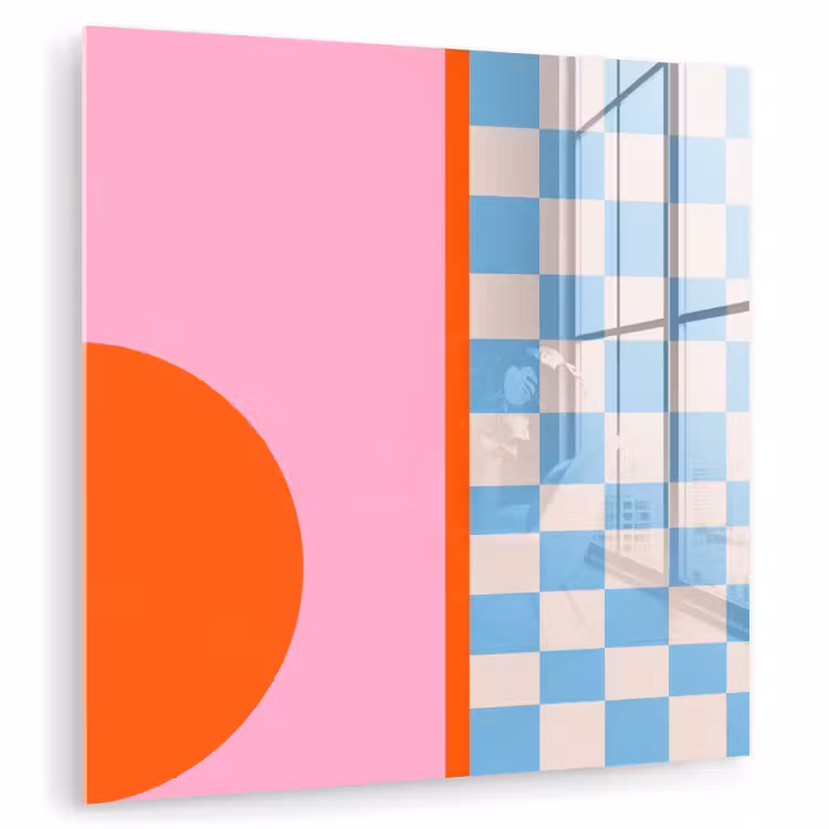 Glas schilderij - Abstract - Vormen - Geometrisch - Modern - Kleurrijk — 1