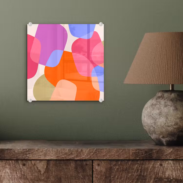 Glas schilderij - Abstract - Vormen - Modern - Kleurrijk — 4