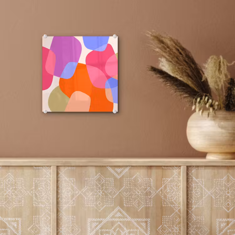 Glas schilderij - Abstract - Vormen - Modern - Kleurrijk — 6