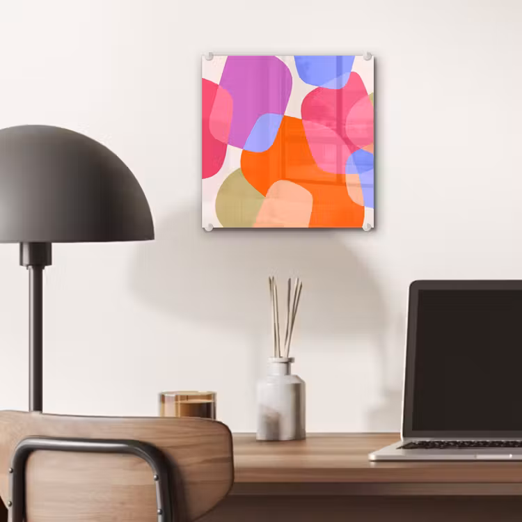 Glas schilderij - Abstract - Vormen - Modern - Kleurrijk — 7