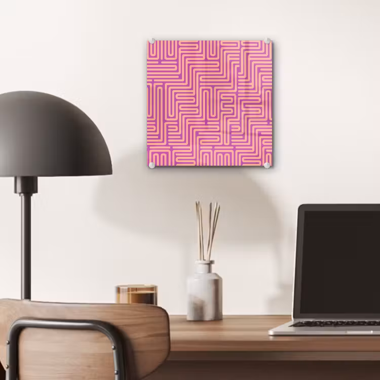 Glas schilderij - Patroon - Lijnen - Abstract - Modern - Paars — 7
