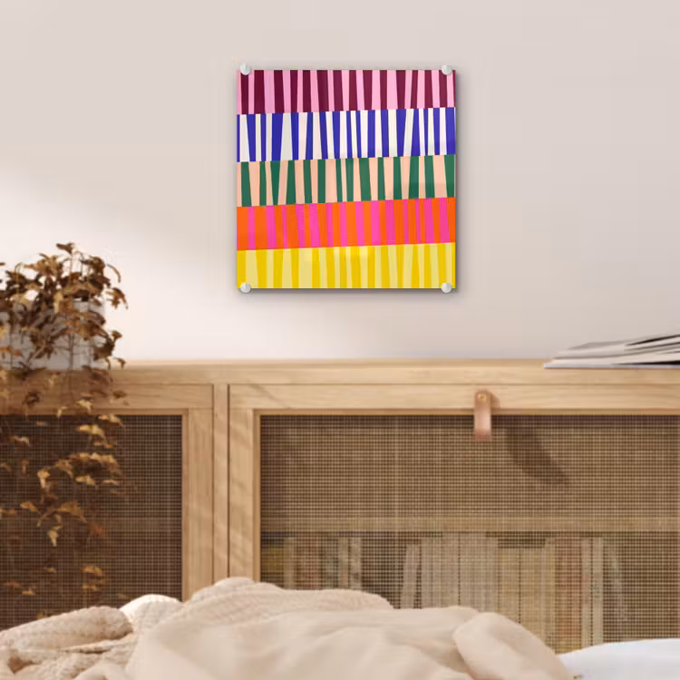 Glas schilderij - Patroon - Strepen - Abstract - Modern - Kleurrijk — 5