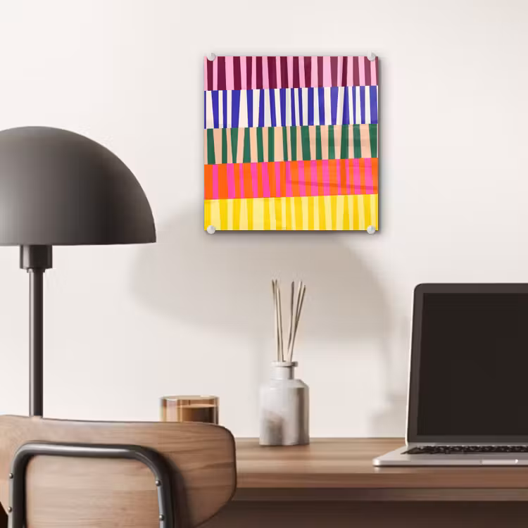 Glas schilderij - Patroon - Strepen - Abstract - Modern - Kleurrijk — 7