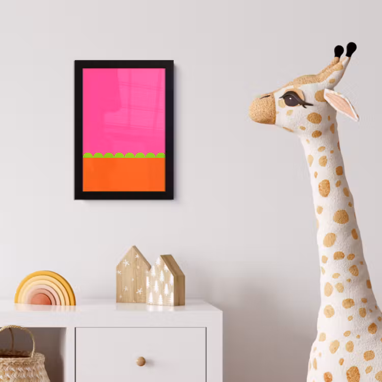 Poster met lijst - Abstract - Geometrisch - Kleurblokken - Roze - Oranje — 5