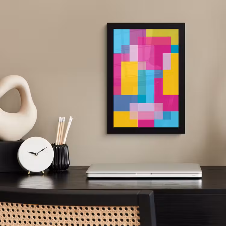 Poster met lijst - Abstract - Geometrisch - Kunst - Kleurrijk - Modern — 3