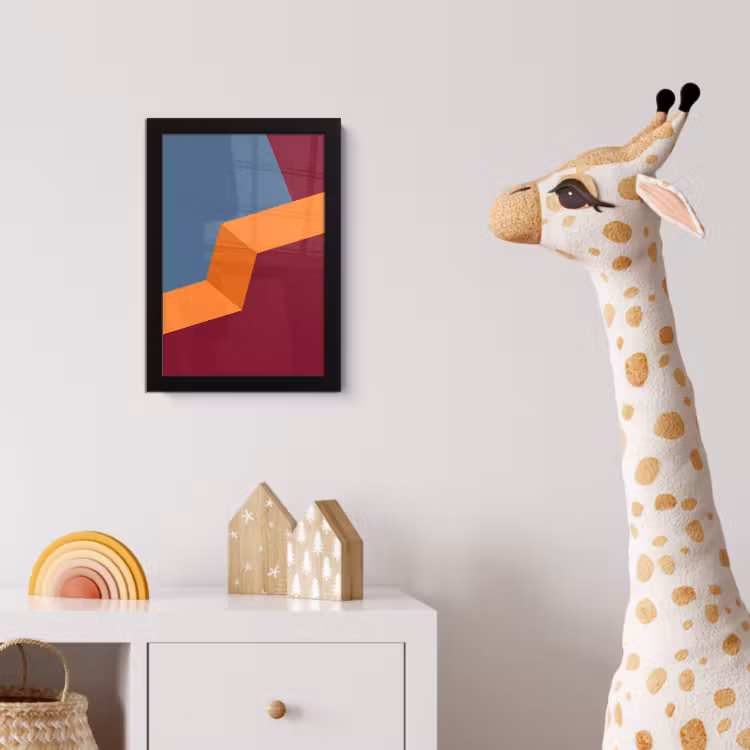 Poster met lijst - Abstract - Vormen - Modern - Blauw - Oranje — 5