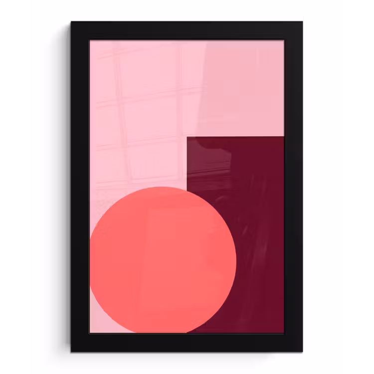 Poster met lijst - Abstract - Vormen - Roze - Modern - Design — 1
