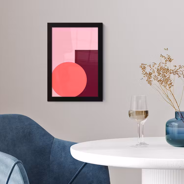 Poster met lijst - Abstract - Vormen - Roze - Modern - Design — 2