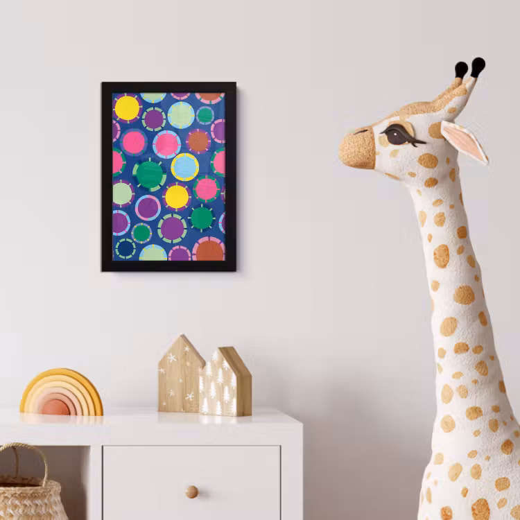 Poster met lijst - Patroon - Cirkels - Abstract - Kleurrijk — 5