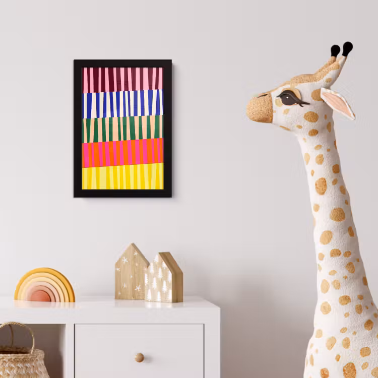 Poster met lijst - Patroon - Strepen - Abstract - Modern - Kleurrijk — 5