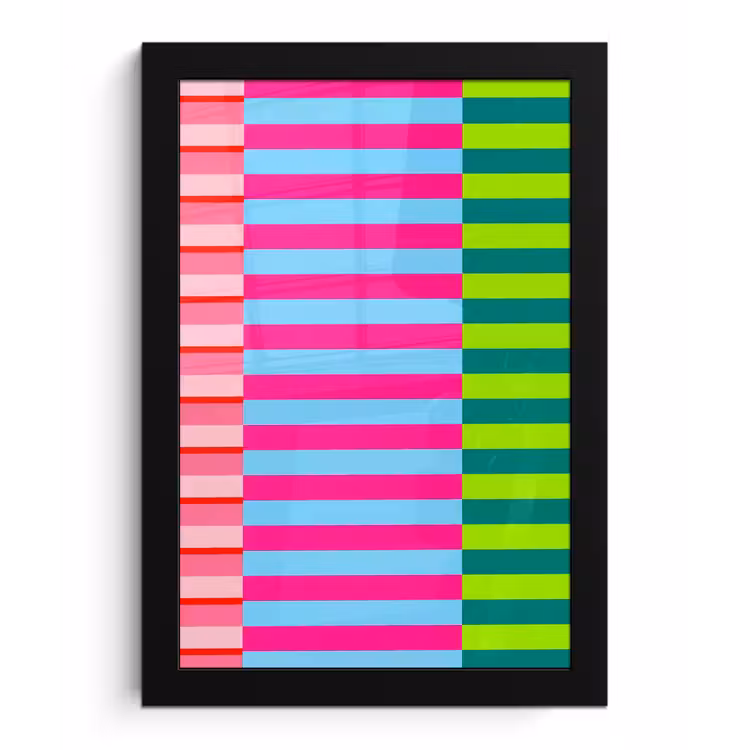 Poster met lijst - Patroon - Strepen - Modern - Abstract - Kleurrijk — 1