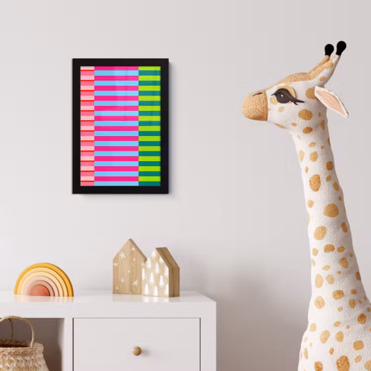 Poster met lijst - Patroon - Strepen - Modern - Abstract - Kleurrijk — 5