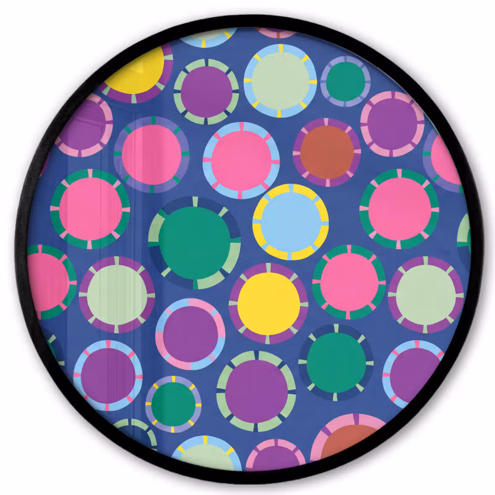 Ronde fotolijst - Patroon - Cirkels - Abstract - Kleurrijk — 1