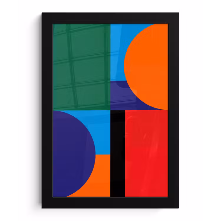 Poster met lijst - Geometrisch - Abstract - Vormen - Kleurrijk - Modern — 1