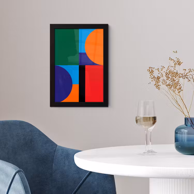 Poster met lijst - Geometrisch - Abstract - Vormen - Kleurrijk - Modern — 2