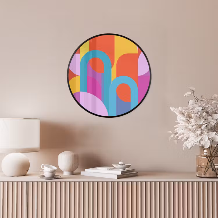 Ronde fotolijst - Abstract - Geometrie - Kleurrijk - Modern - Kunst — 5