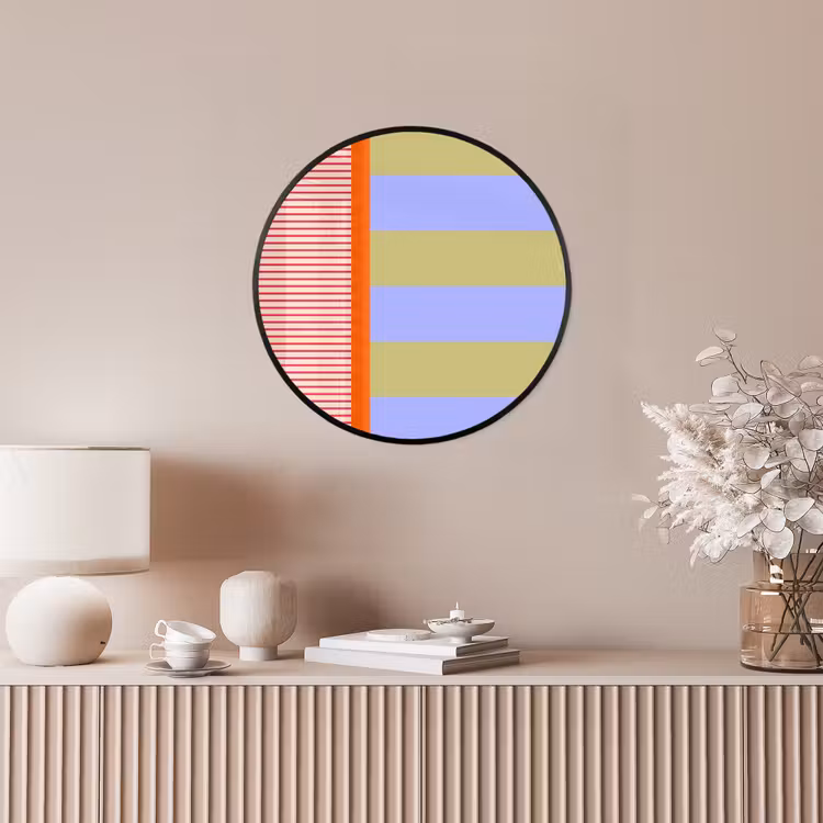 Ronde fotolijst - Abstract - Geometrie - Strepen - Blokken - Rood — 5