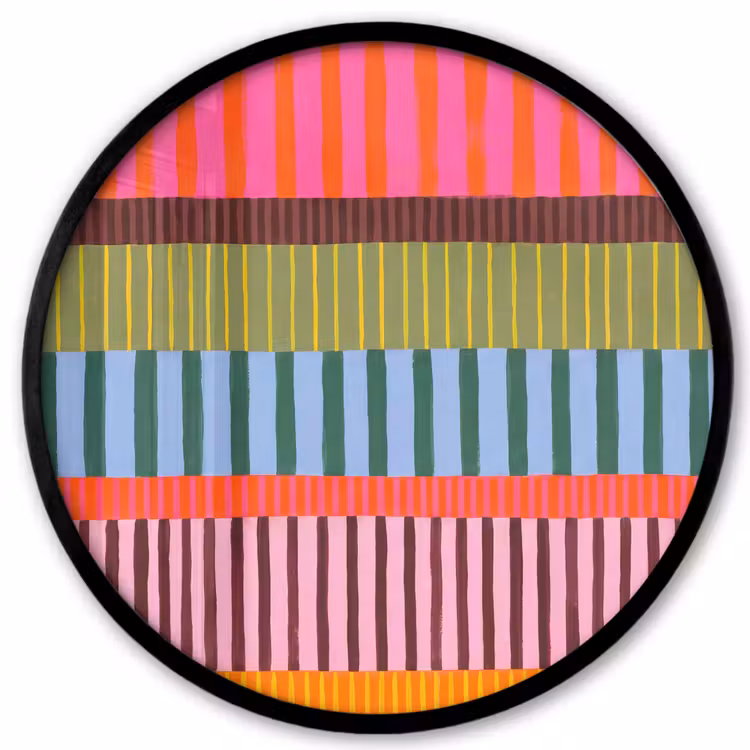 Ronde fotolijst - Abstract - Strepen - Modern - Kleurrijk - Kunst — 1