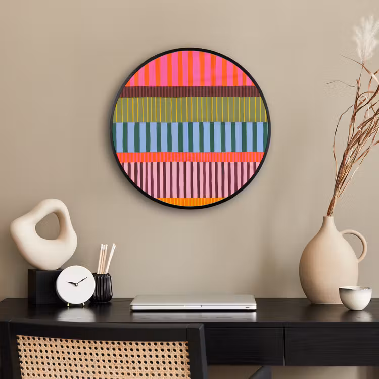 Ronde fotolijst - Abstract - Strepen - Modern - Kleurrijk - Kunst — 3
