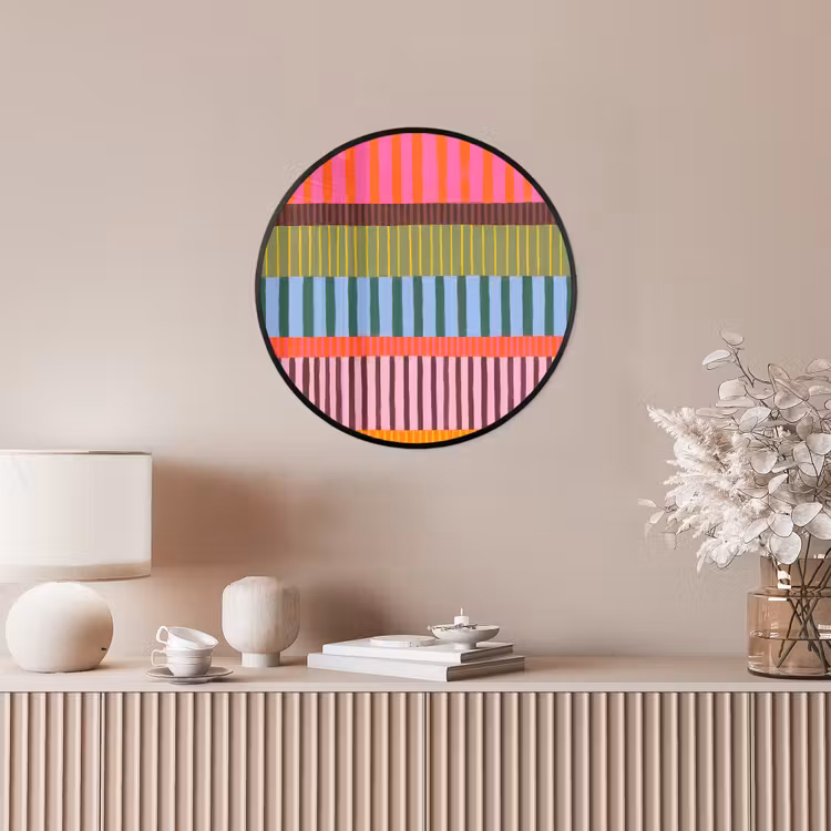Ronde fotolijst - Abstract - Strepen - Modern - Kleurrijk - Kunst — 5