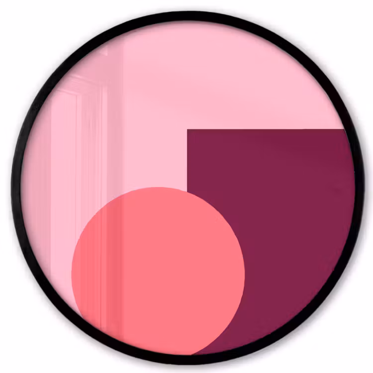Ronde fotolijst - Abstract - Vormen - Roze - Modern - Design — 1