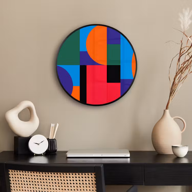 Ronde fotolijst - Geometrisch - Abstract - Vormen - Kleurrijk - Modern — 3