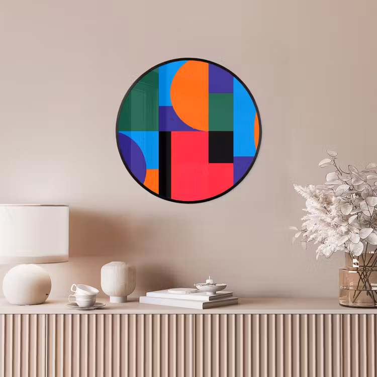 Ronde fotolijst - Geometrisch - Abstract - Vormen - Kleurrijk - Modern — 5