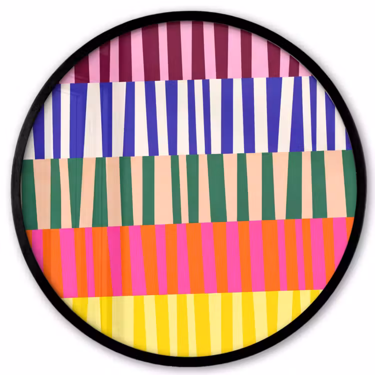 Ronde fotolijst - Patroon - Strepen - Abstract - Modern - Kleurrijk — 1