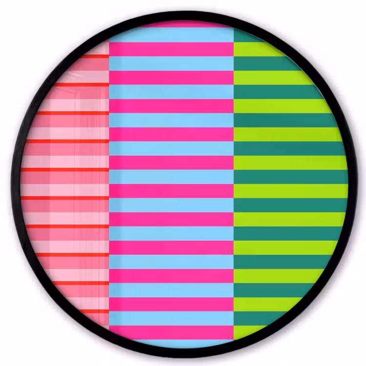 Ronde fotolijst - Patroon - Strepen - Modern - Abstract - Kleurrijk — 1