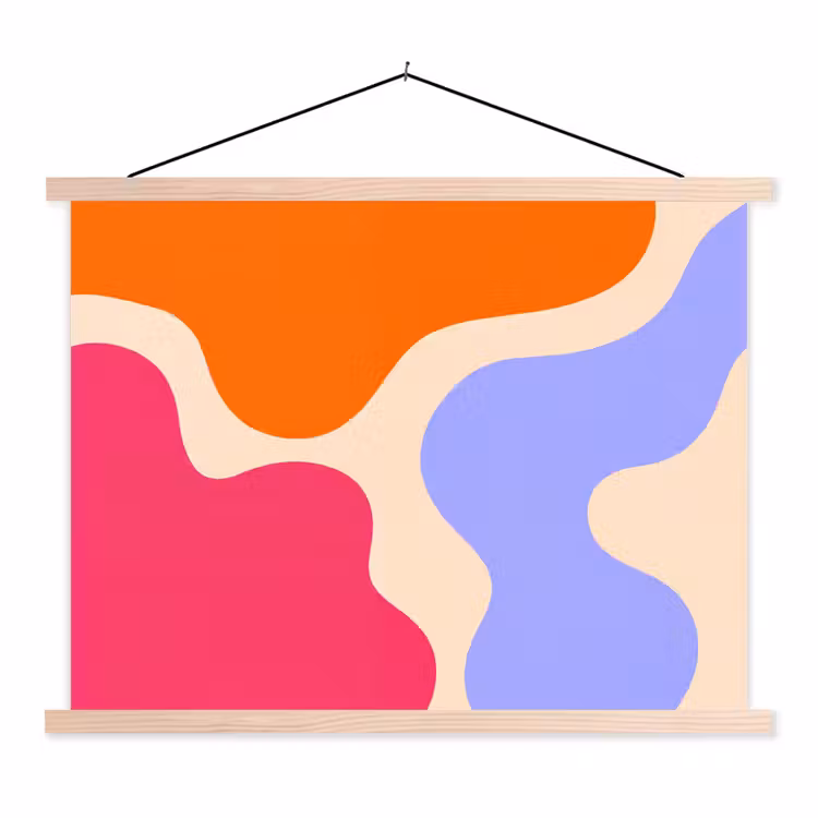 Schoolplaat - Abstract - Organische vormen - Design - Modern - Kleurrijk — 1
