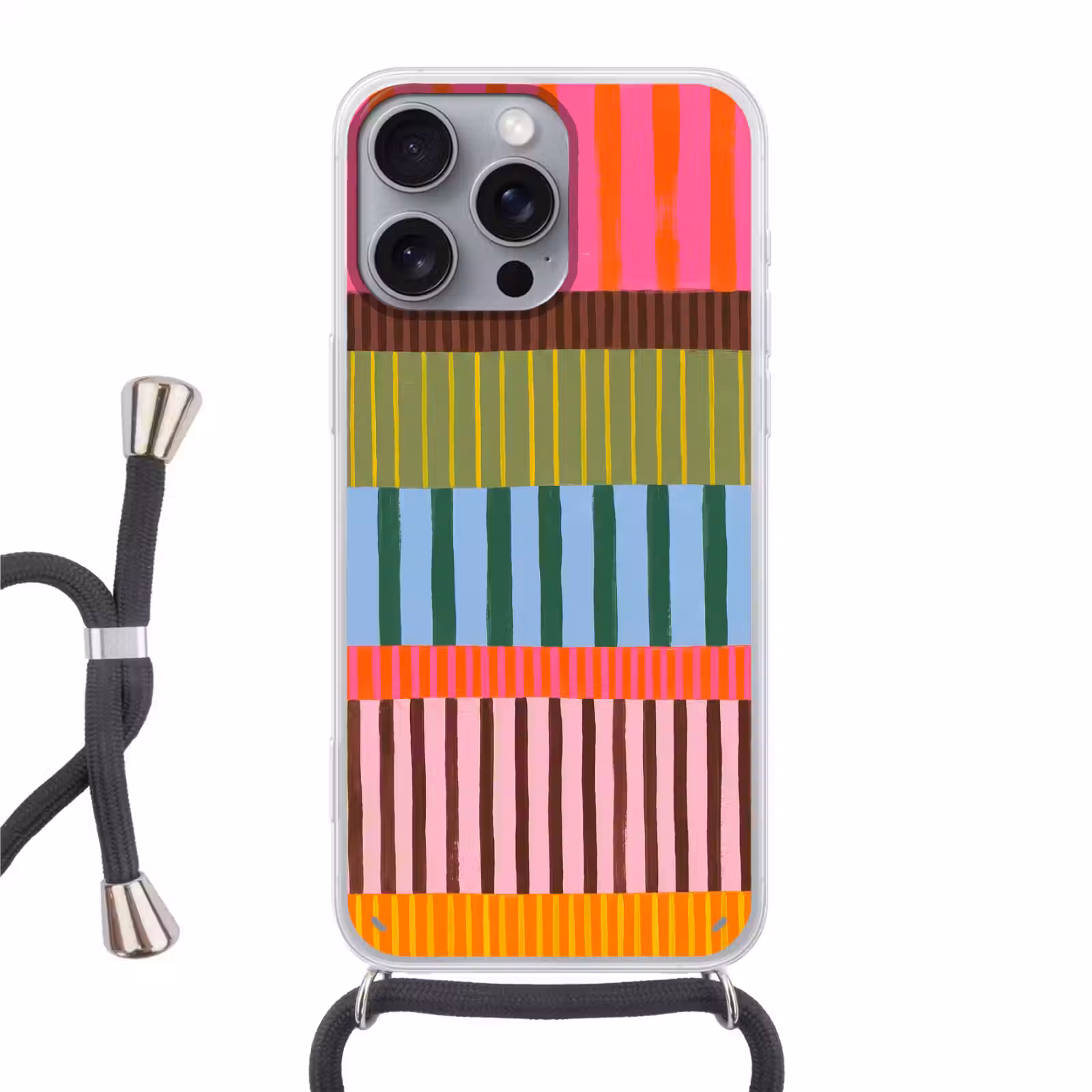 Telefoonhoesje met koord - Abstract - Strepen - Modern - Kleurrijk - Kunst — 1